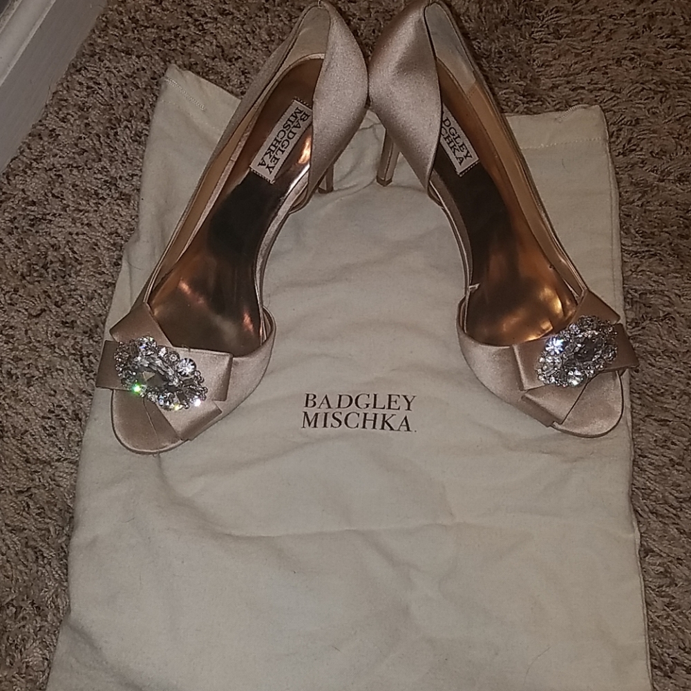 Badgley Mischka heels with embellishment